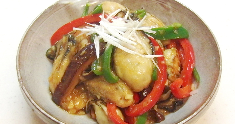 牡蠣の中華風ピリ辛炒めの写真